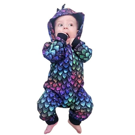 

Ma&Baby Infant Baby Boys Girls Dinosaur Hooded Romper Jumpsuit Pajamas Outfits 0-24 Months