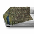 thumbnail image 2 of Feather Soft Flannel Fleece Blanket, Scene of a Peacock Making the Wheel Dreamy Stunningly Ornate Wide Bird Tail Photo, Cozy Plush for Indoor and Outdoor Use, 60" x 80", Multicolor, by Ambesonne, 2 of 5