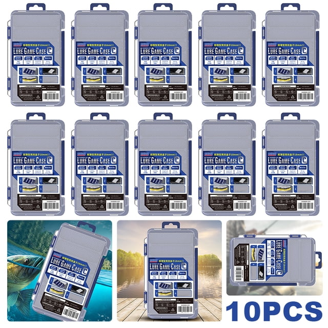 Compartimentos Portátiles para Cajas Cebo Pesca Anzuelos Y Señuelos Herramientas Exteriores () Azul