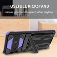 thumbnail image 6 of SaniMore for Google Pixel 6 Pro Camera Protection Case, Rugged PC Back & TPU Bumpers Cover with Invisible Sliding Card Slot & Kickstand Upgraded Military Shockproof Protective Shell, Purple, 6 of 10