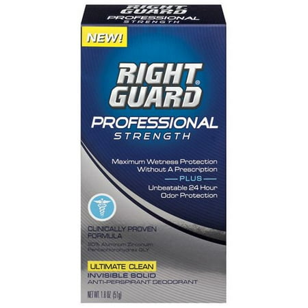 Right Guard: Professional Strength Ultimate Clean Invisible Solid Anti-Perspirant/Deodorant, 1.80 oz
