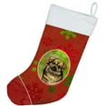 thumbnail image 2 of Carolines Treasures LH9349-CS Tibetan Spaniel Red and Green Snowflakes Holiday Christmas Stocking Large multicolor, 2 of 2