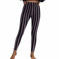 thumbnail image 7 of Guluxicc Women Halloween Leggings Stretch Tummy Control High Rise Yoga Pants Striped Leggings, 7 of 7