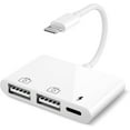 thumbnail image 1 of iPhone to USB Adapter, USB Adapter for iPad, 3 in 1 USB to Lightning Adapter, USB Adapter for iPhone Support iPhone/iPad/iOS 16, iPhone Camera Adapter Compatible Flash Drive iPad USB Adapter, 1 of 5