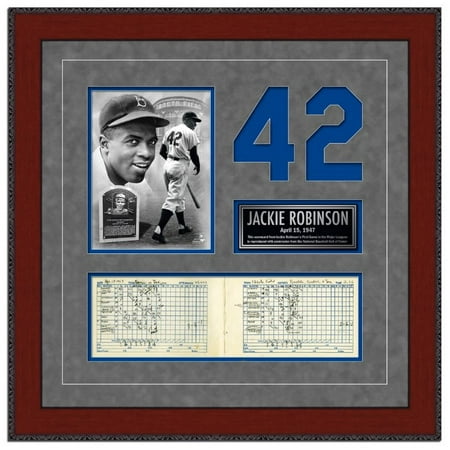 Brooklyn Dodgers Photo - Photo File Brooklyn Dodgers Jackie Robinson Framed MLB First Game Scorecard NY