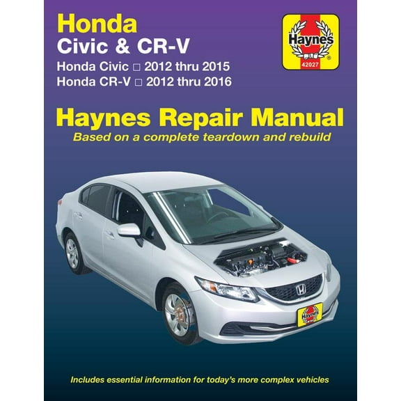 Pre-Owned Honda Civic 2012 Thru 2015 & Cr-V 2012 Thru 2016 Haynes Repair Manual: Does Not Include Information Specific to Cng or Hybrid Models (Paperback) 162092255X 9781620922552
