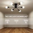 thumbnail image 3 of Lampara de techo estilo industrial hierro forjado minimalista ilios innova  negro con blanco 6 luces, 3 of 9