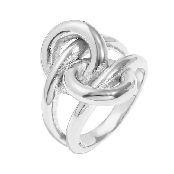lanema Fashionable Double Layer Knot Designs Rings 18K Gold Plated Portable Accessory for Trendy Women Stylish Outfits