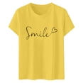 thumbnail image 4 of Cute Womens Tops Fashion Short Sleeve Print Soft Y2K Tops,Yellow,S, 4 of 4