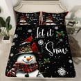 thumbnail image 2 of Homewish Kawaii Snowman 4 Pieces Queen Sheet Sets For Children Teens Adults,Happy Christmas Xmas Ultra Soft Flat Sheet,Red Sparrow Queen Fitted Sheet,Super Cozy Room Decor, 2 of 7