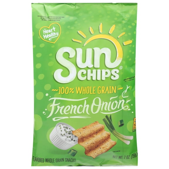 Pack Of 2 SUNCHIPS 100% Whole Grain French Onion Chips, 7 oz (Package May Vary)