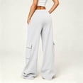thumbnail image 7 of Yijfswar Women's Cargo Sweatpants Drawstring Elastic Waisted Casual Bottoms Athletic Workout Wide-Leg Pants Trousers with Pockets, 7 of 7