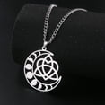thumbnail image 4 of EUEAVAN Silver Moon Celtic Knot Pendant Necklace Stainless Steel Jewelry, 4 of 5