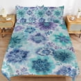thumbnail image 2 of Watercolor Floral Seamless Pattern Teal Blue Purple Bedding Set with Zipper Closure for Girls & Boys, 2 of 8