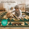thumbnail image 4 of ODIKA 3'x5' Washable Accent Rug Pet Friendly, Non-Shedding Mat Cowboy Southwestern Mens Decorations Reindeer Lone Cabin Border Refined for Bedside, Nursery Room, 4 of 7