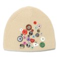 thumbnail image 1 of Botones coloridos Gorro de punto Y2K Botones Gorros de calavera para mujeres Hombres Gorros Gorros Invierno al aire libre Cálido, 1 of 6