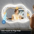 thumbnail image 6 of Frameless 36"x 20" Irregular LED Anti-Fog Tempered Glass Bathroom Vanity Mirror Asymmetrical Front and Backlit Wall Mirror, 6 of 11