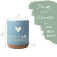thumbnail image 2 of Elanze Designs Welcome to the Kitchen Ceramic Cork Bottom Sky Blue Large Capacity Utensil Holder Crock for Countertop Storage, Stylish & Durable for Cooking Tools, 2 of 3