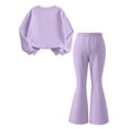 thumbnail image 4 of Cethrio Girls Outfit Sets, Micro‑fleece Lined Graphic Long Sleeve Casual Girls' Clothing Sets Purple Size 13-14 T, 4 of 8