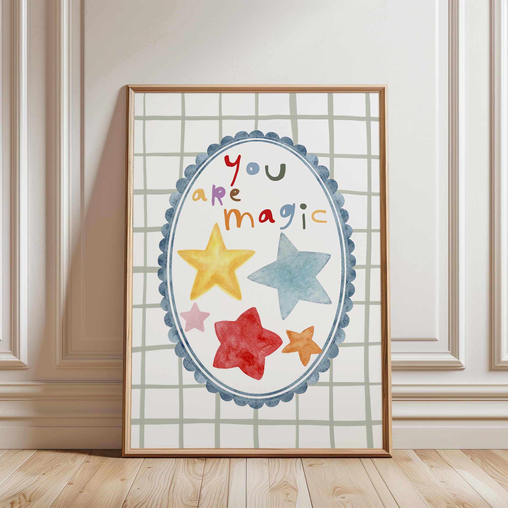 You Are Magic Eclectic Colorful Nursery Toddler Room Stars Kids Playroom Baby Poster , Poster Print Only