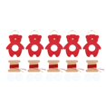 thumbnail image 1 of Juego de 5 llaveros de cuero DIY con forma de oso lindo, kit de llavero de cuero para bolso, ropa, colgante decorativo, paquete de Material de llavero de oso rojo, 1 of 5