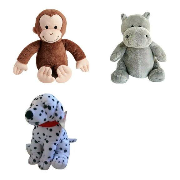 wed Dalmatian Dog Hippo & Curious George 3 Kohl’s 12" Plush Soft Stuffed Animals Set