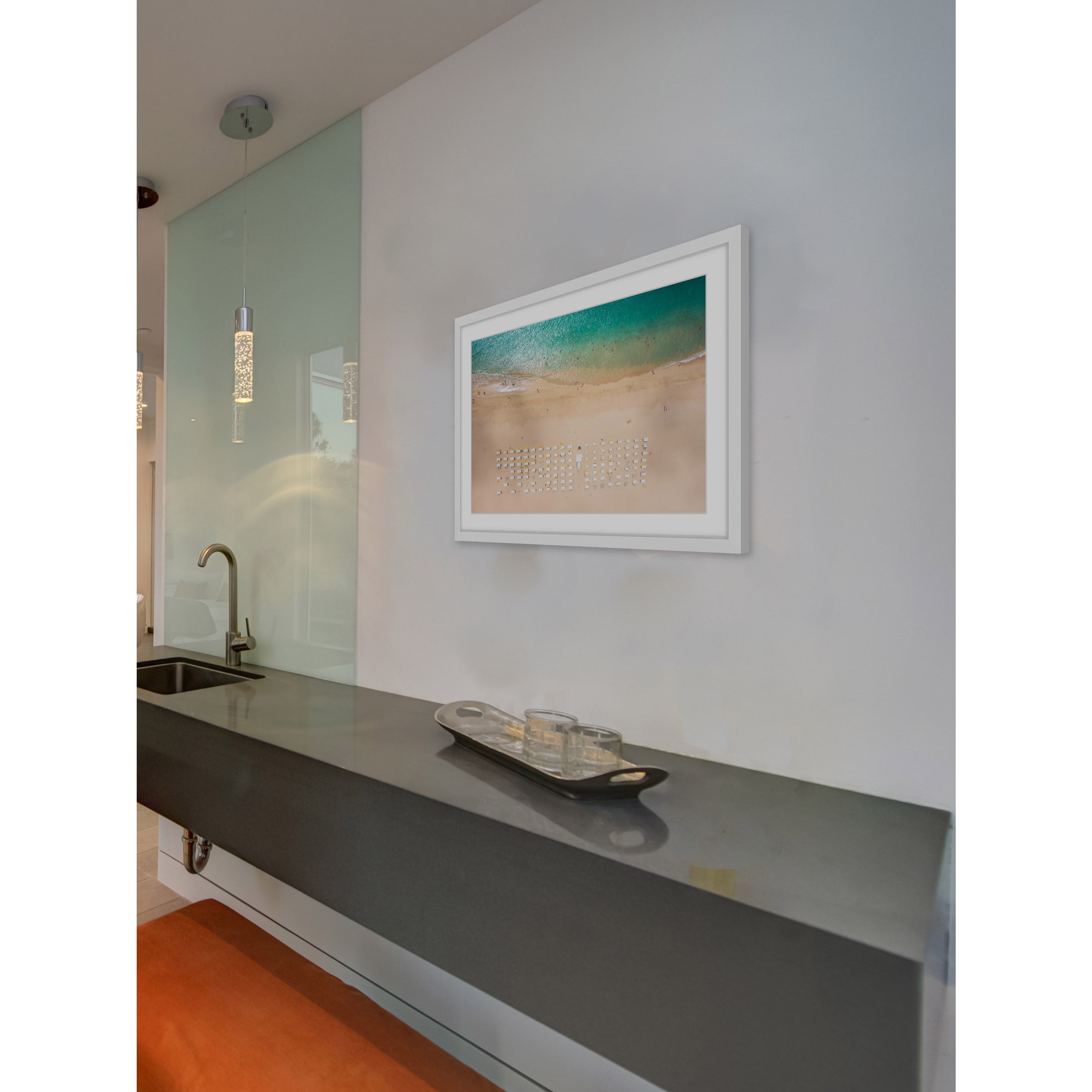 "Beach Goers" Framed Painting Print