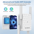 thumbnail image 2 of Repetidor y extensor de señal WiFi para el hogar y la oficina, 1200 Mbps, con 4 antenas y enchufe estadounidense., 2 of 7