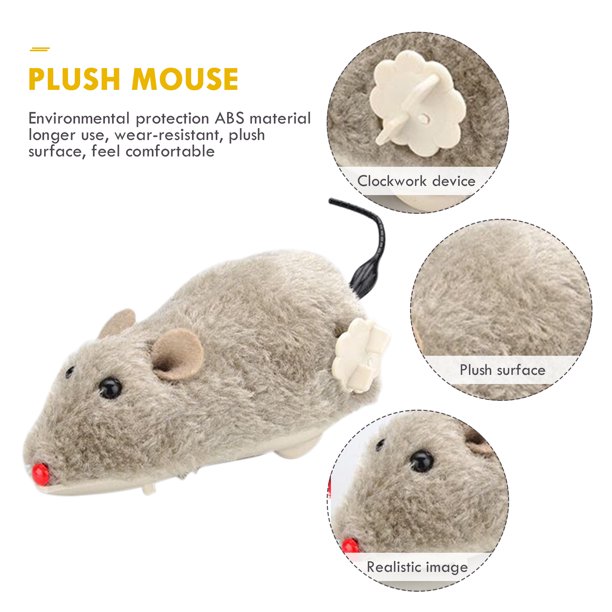 Ratón De Cuerda Para Gatos Gatito, Rata Mecánica Realista, Juguetes Interactivos