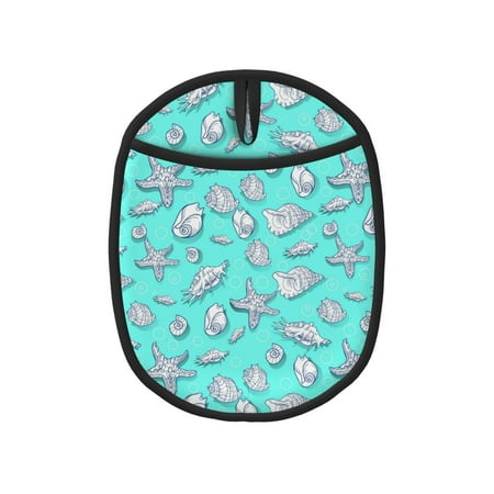 

Qekee Seashell And Starfish Pattern Silicone Pot Holders Oven Mitts Heat Resistant Hot Pads Non Slip Pot Holder Towel Cloth Interior Lining