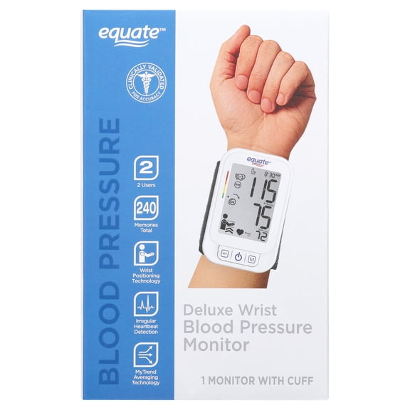Equate Deluxe Wrist Blood Pressure Monitor with Clinically Validated Accuracy