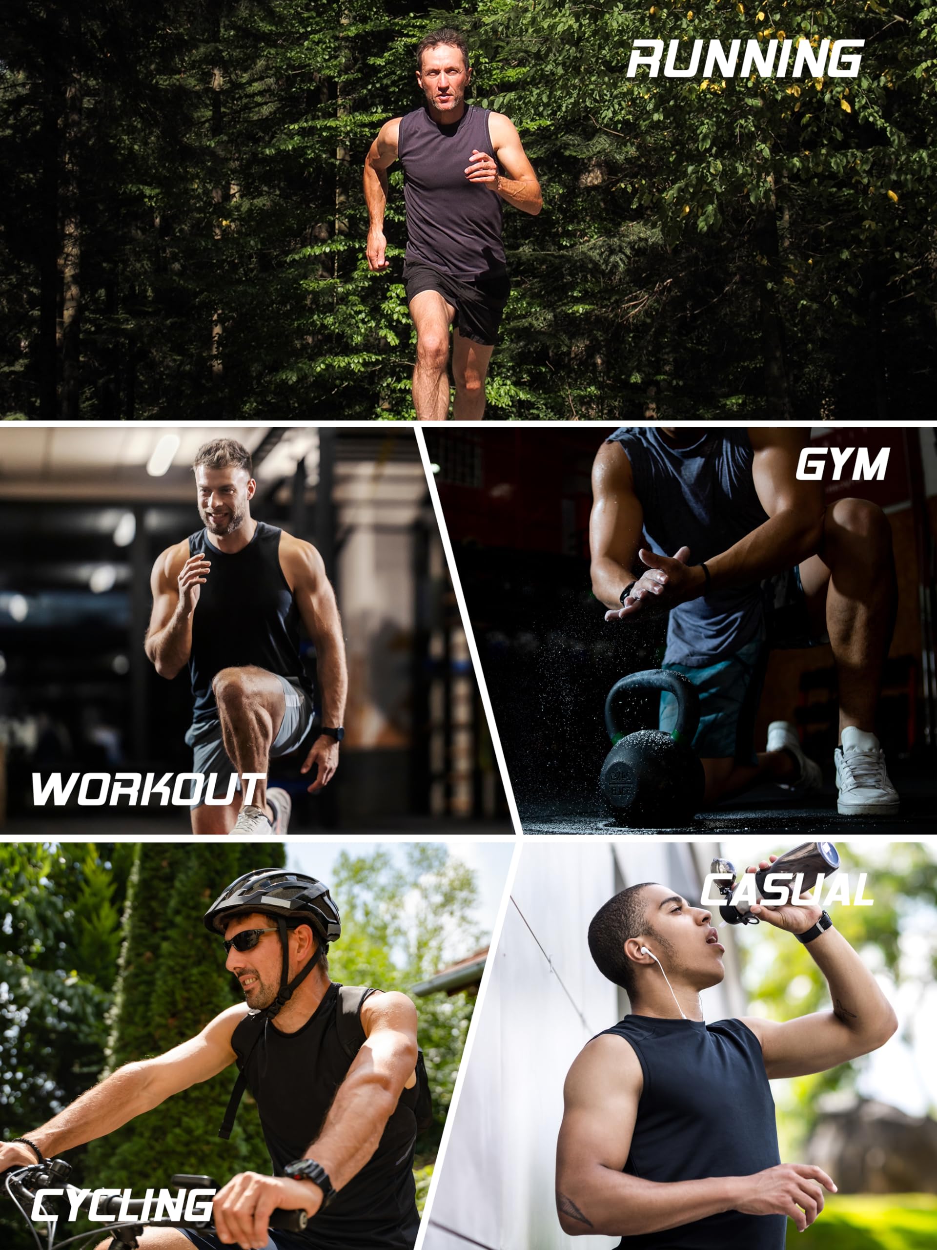 MANSENHUG Men's Sleeveless Tank Top, 5-Pack photo 4