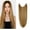 Ginger Brown Mix Bleach Blonde, variant on Women 22 inchs Long Straight Hidden Ponytail Extension Invisible Secret Wire Crown Hair Extensions One Piece Synthetic no Clip in Hair Extensions Hairpiece for Womens/Girls