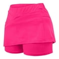 thumbnail image 5 of FRSASU Womens Skorts Tummy Control Solid Color Mid Waist Athletic Shorts Casual Skirt Pants Hot Pink, 5 of 6