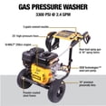thumbnail image 2 of Hidrolavadora a presión de agua fría a gasolina Dewalt 61147S de 3300 PSI y 2,4 GPM, 2 of 5