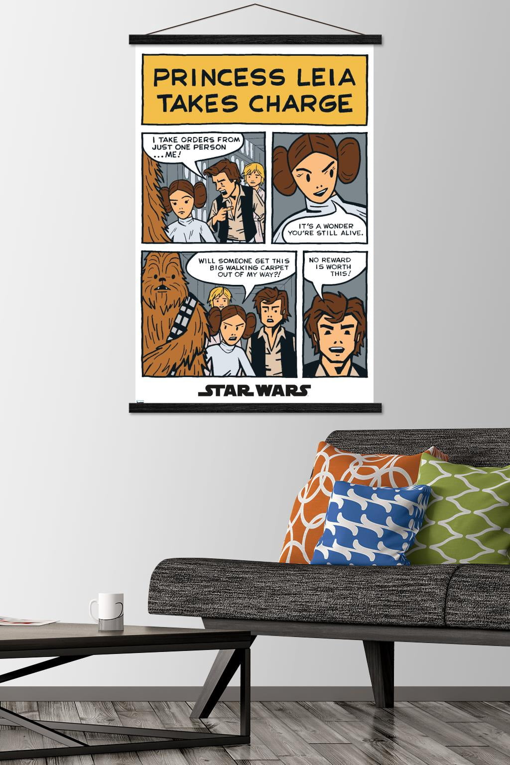 Star Wars: A New Hope - Comic Panel Wall Poster with Wooden Magnetic Frame, 22.375" x 34"