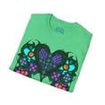 thumbnail image 4 of Hand drawn art with a Cross, Heart & Flowers on a Unisex Softstyle T Shirt, 4 of 4