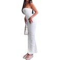 thumbnail image 3 of Vestido maxi sin tirantes para mujer con hombros descubiertos, vestido largo sin mangas, vestido de fiesta bandeau sin espalda, 3 of 5
