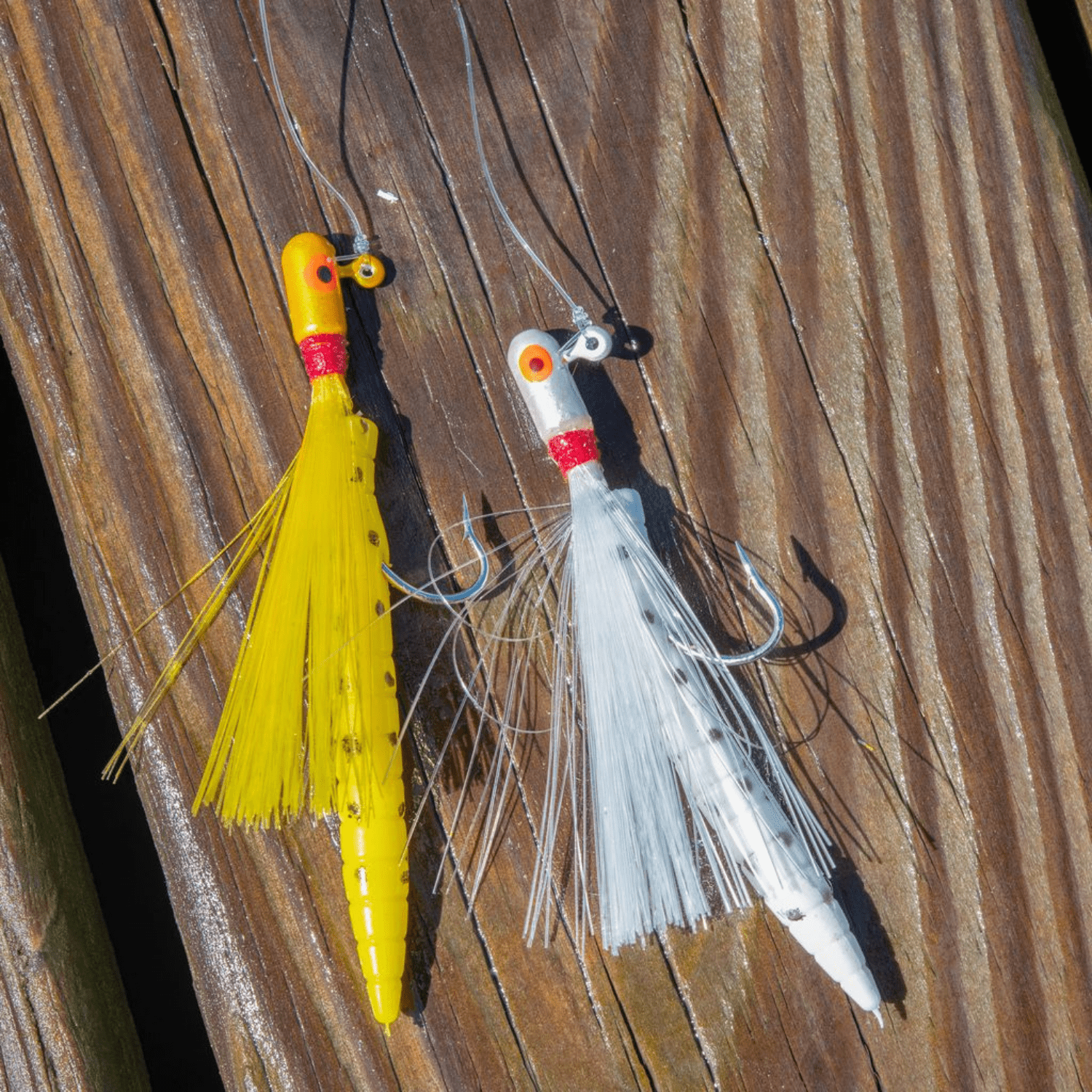 (2 pack) Buccaneer Rig Lure, White & Yellow Speck Tail, 1/8 oz, 2 Pack