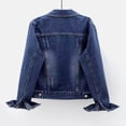 thumbnail image 6 of Jackets With Pockets Women's Collar Long Sleeved Solid Color Hatless Button Pocket Denim Jacket Outwear Navy M, 6 of 9
