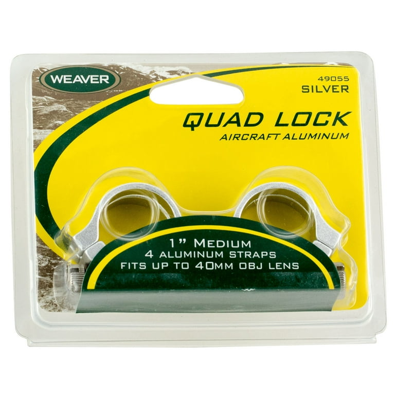 Weaver Tip Off Quad Lock 49053 Scope Rings Aluminum Matte Black 