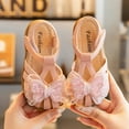 thumbnail image 4 of WOYY Girls Close Toe Bow Sandals Soft Sole Outdoor Beach Shoes (Toddler/Little/Big Kids), 4 of 7