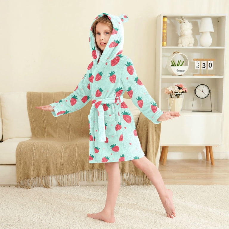 Robe De Bain Polaire Ulta Avec Capuche - Taille L/XL, Couleur Aqua/vert - NWT