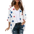 thumbnail image 2 of Gamivast Summer Cardigans for Women Patriotic American Flag Star Stripe Print Open Front Loose Flowy Fit Cover Ups Lightweight Breathable Chiffon 3/4 Sleeve Kimono Beach Vacation outfits, 2 of 6