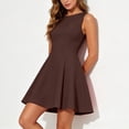 thumbnail image 5 of Lenpel Summer Dresses for Women Elegant Boat Neck Sleeveless a Line Mini Dresses Business Casual Work Cocktail Clothes, 5 of 7