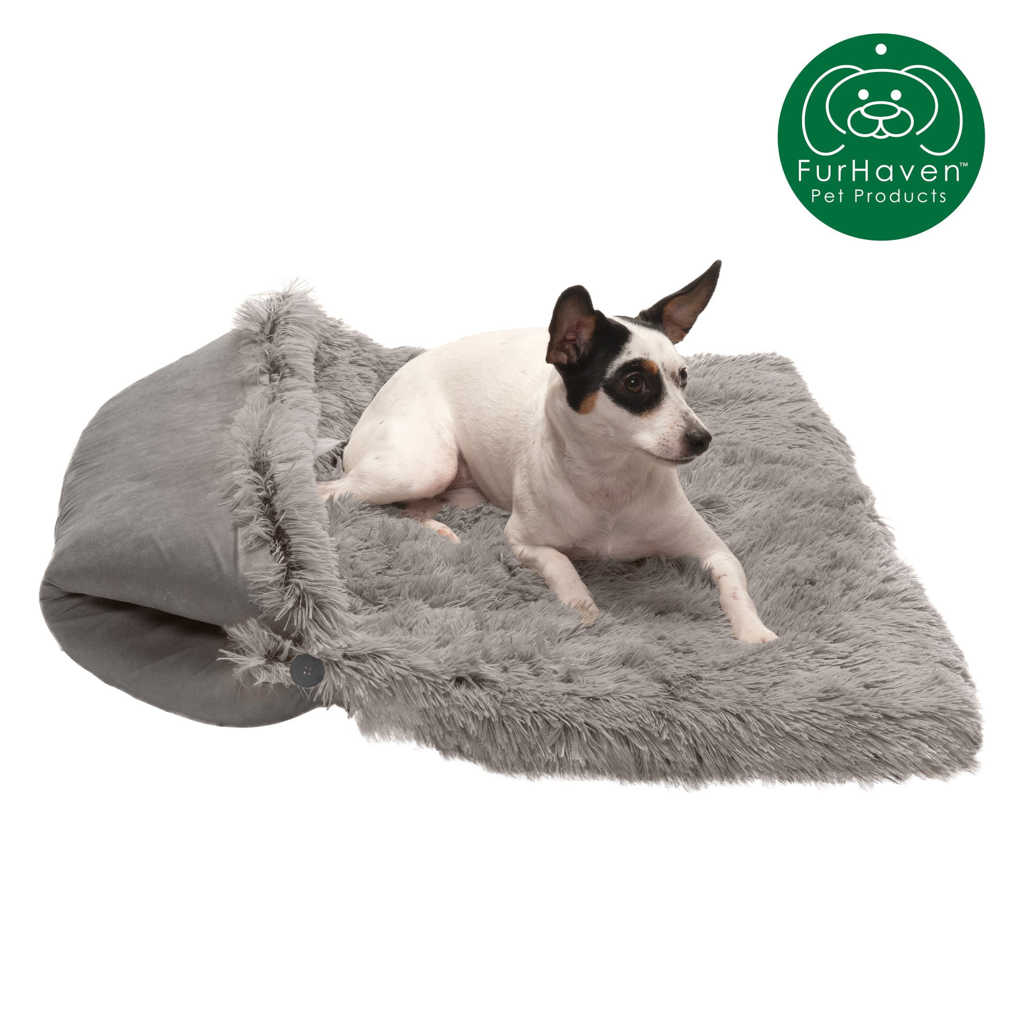 FurHaven | Convertible Self-Warming Cuddle Pet Mat & Bed for Dogs & Cats, Gray, Large