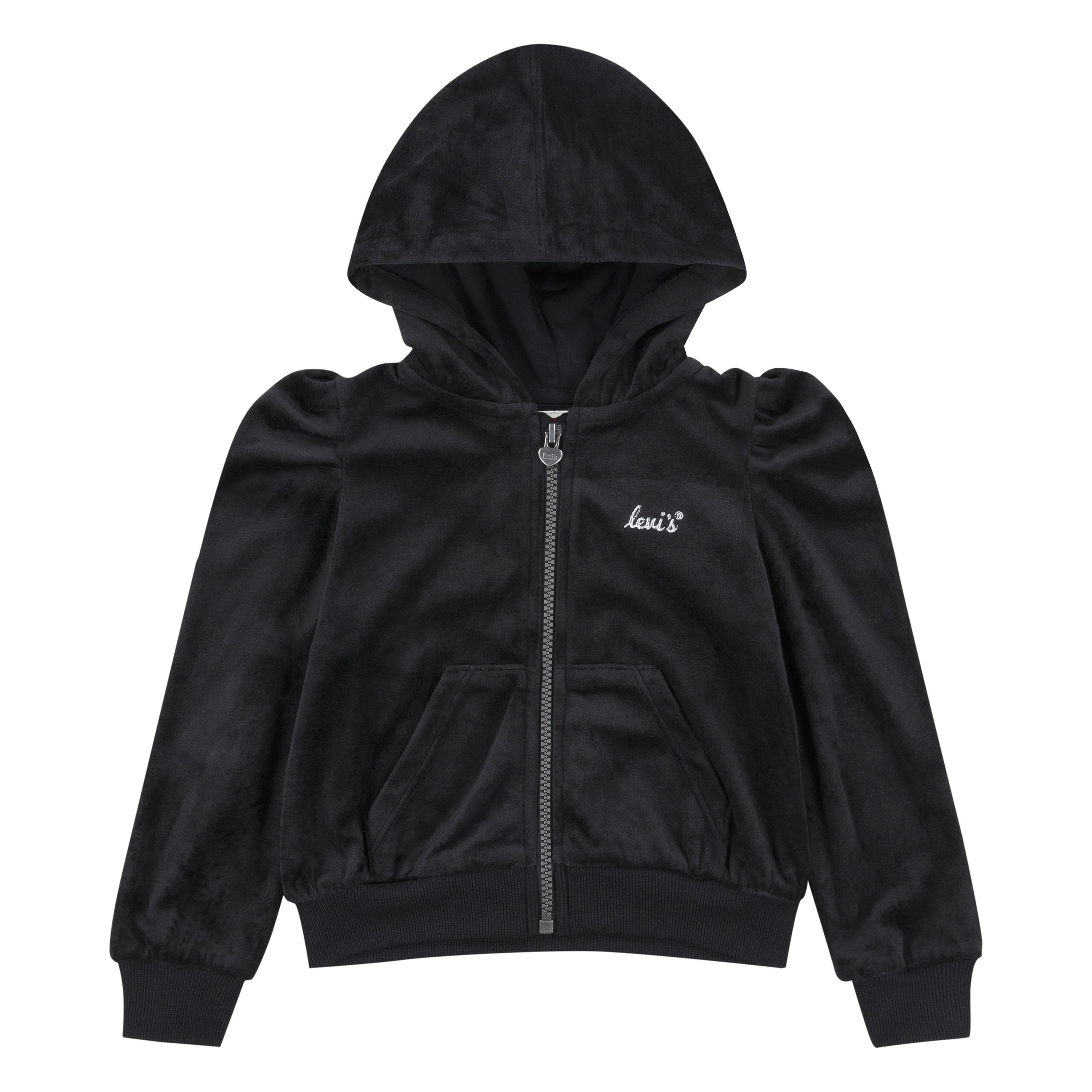 Levi Girls Full Zip Velour Hoodie, Size 4-6X