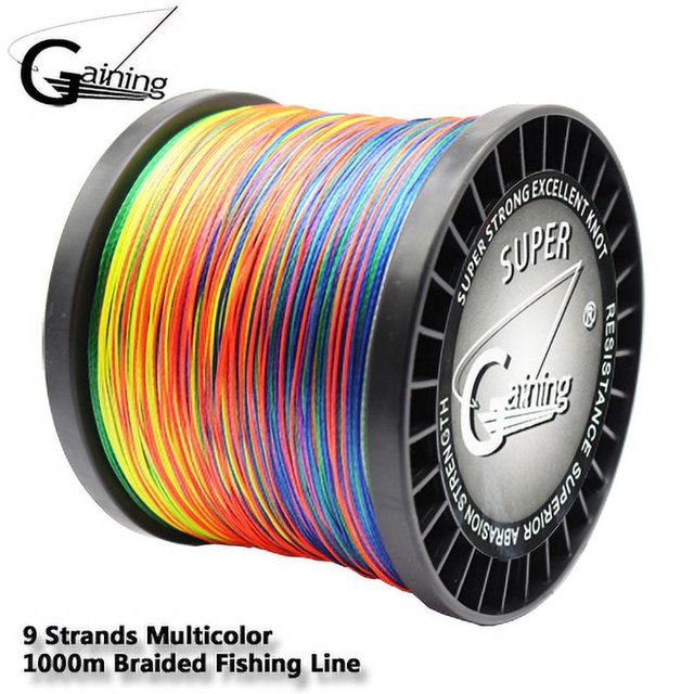 Braided Fishing Line 9 Strands PE Multicolor Fishing Lines Braid 300m 500m 1000m 1500m Strong Strength Fish Line 20LB-200LB X9 1000M Multi Mainline