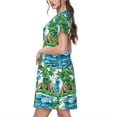 thumbnail image 2 of Disketp Hawaii Palms para Vestido de Manga Corta para Mujeres, Vestidos de Verano para Mujeres, Casual y Holgado para la Playa, 2 of 6
