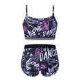 thumbnail image 3 of DPOIS Kids Girls Camouflage Outfits 2 Pieces Dance Sports Crop Top and Shorts Set Balck&Rose Red 4, 3 of 7